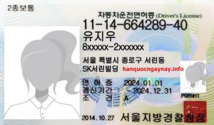 Mẫu bằng lái xe hàn quốc
