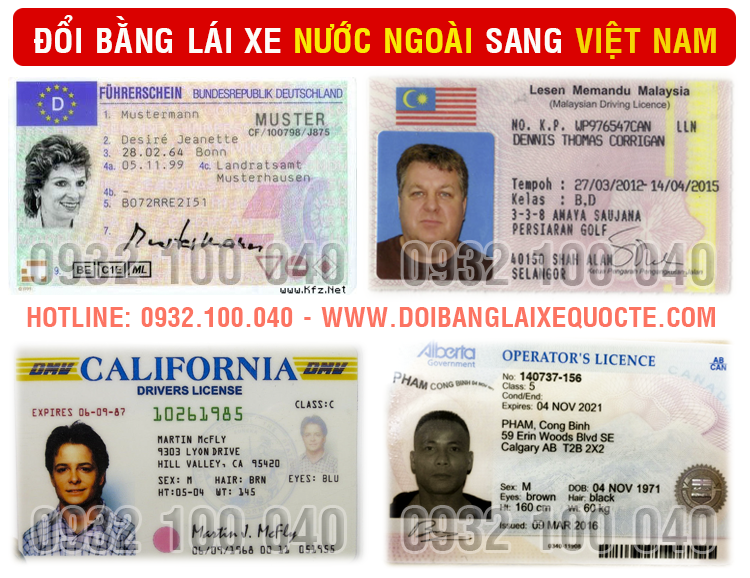 Một số nước được phép cấp đổi sang bằng lái xe Việt Nam - Hotline/ Zalo/ Viber: 0932.100.040