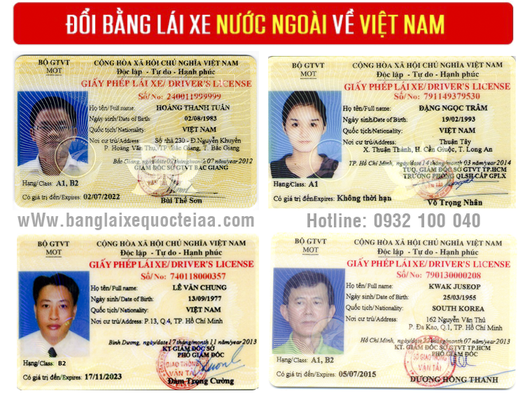 Hướng dẫn thủ tục cấp đổi bằng lái xe Thái Lan sang bằng lái xe Việt Nam qua mạng - Hotline/ Zalo/ Viber: 0932 100 040