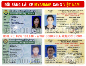 Hướng dẫn thủ tục chuyển đổi bằng lái xe Myanmar sang Việt Nam cấp tốc qua mạng - Hotline/ Zalo/ Viber: 0932.100.040