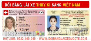 Địa chỉ cấp đổi bằng lái xe Thụy Sĩ sang Việt Nam - Hotline/ Zalo/ Viber: 0932.100.040