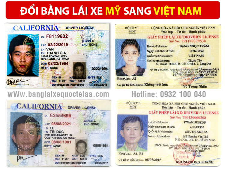 Đổi giấy phép lái xe Mỹ sang Việt Nam cấp tốc