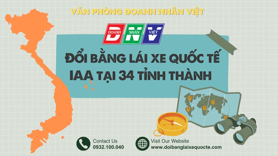 Đổi bằng lái xe quốc tế IAA tại 34 tỉnh thành