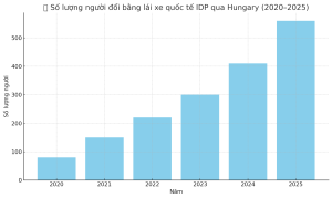 Số lượng người đổi bằng lái xe quốc tế IDP qua Hungary (2020–2025)