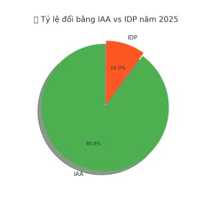 Biểu đồ tròn Tỷ lệ IAA vs IDP riêng năm 2025