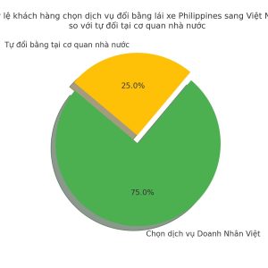 Biểu đồ so sánh tỷ lệ sử dụng dịch vụ đổi bằng lái xe Philippines sang Việt Nam