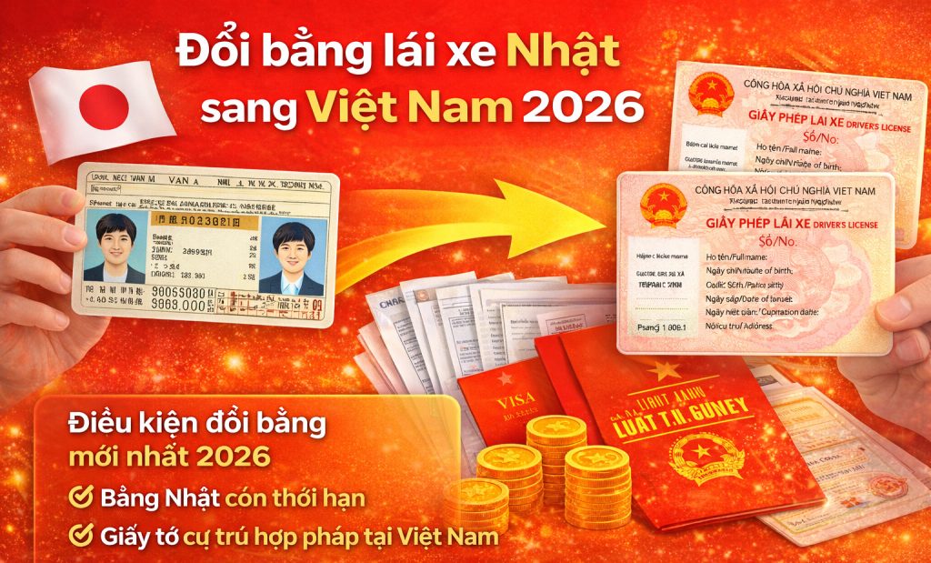Hướng dẫn cách đổi bằng lái xe Nhật sang Việt Nam 2026